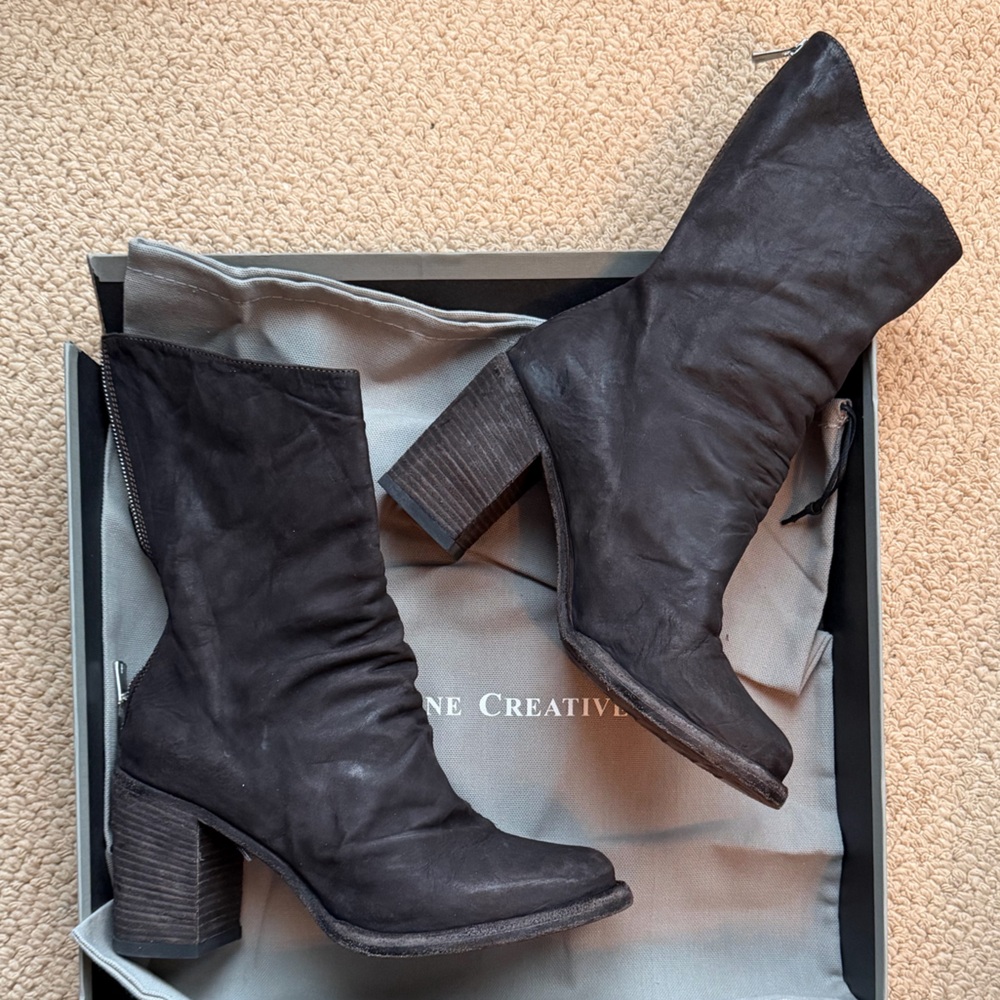 Officine Creative Dark Brown Suede Boots with Zip size 39